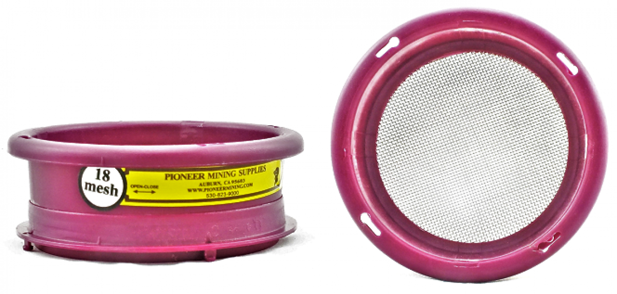 Pioneer Mining Mesh 18 = 1,41 mm Maschenweite Mini Classifier Stahlsieb